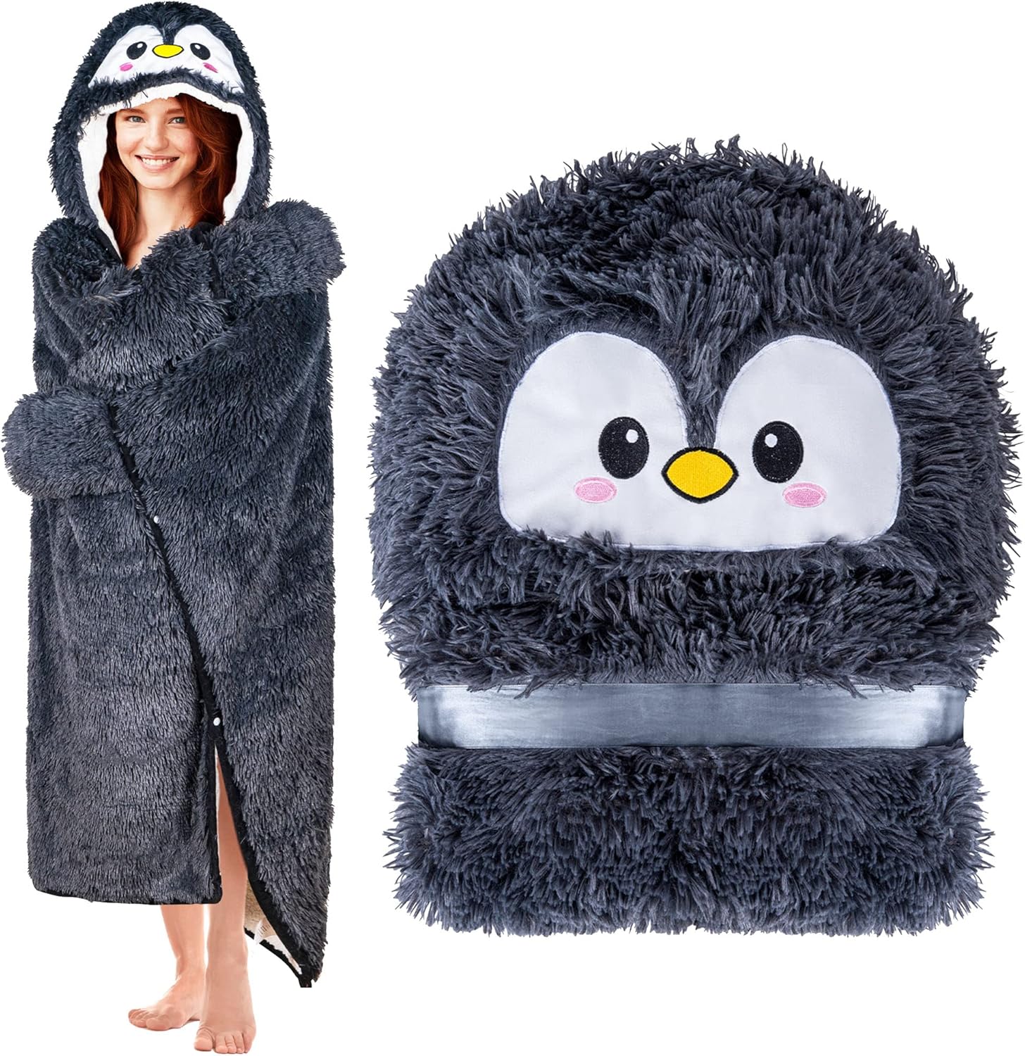 penguin hooded blanket