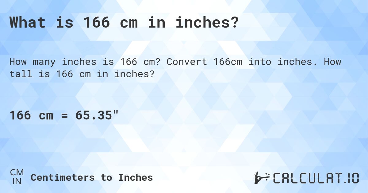 166 cm to inches and feet