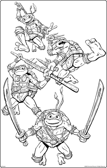 colour in ninja turtles