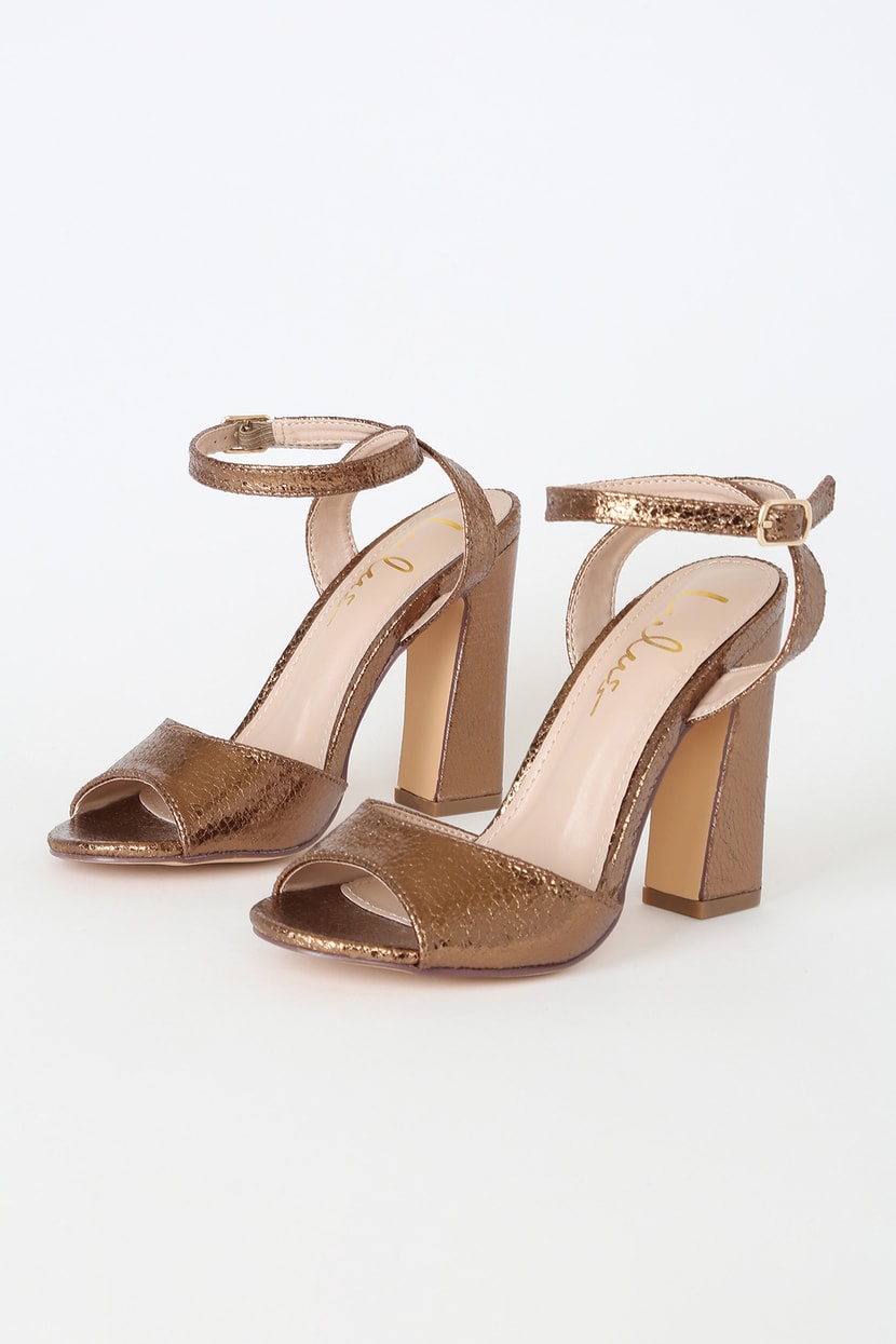 bronze high heel shoes