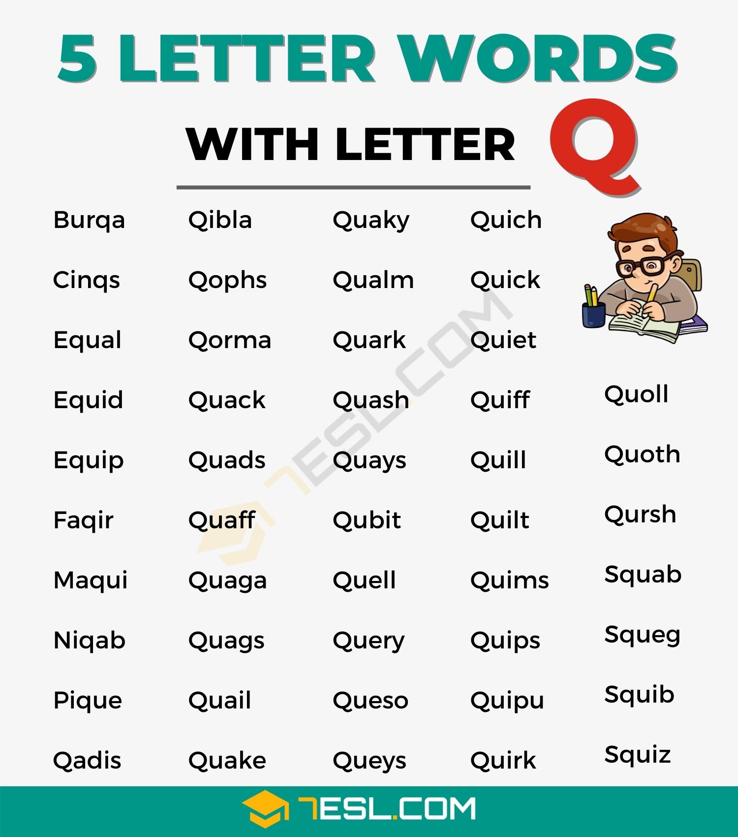 five letter words with qu