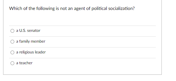 which of the following is an agent of political socialization