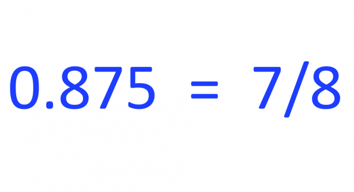 .875 in fraction