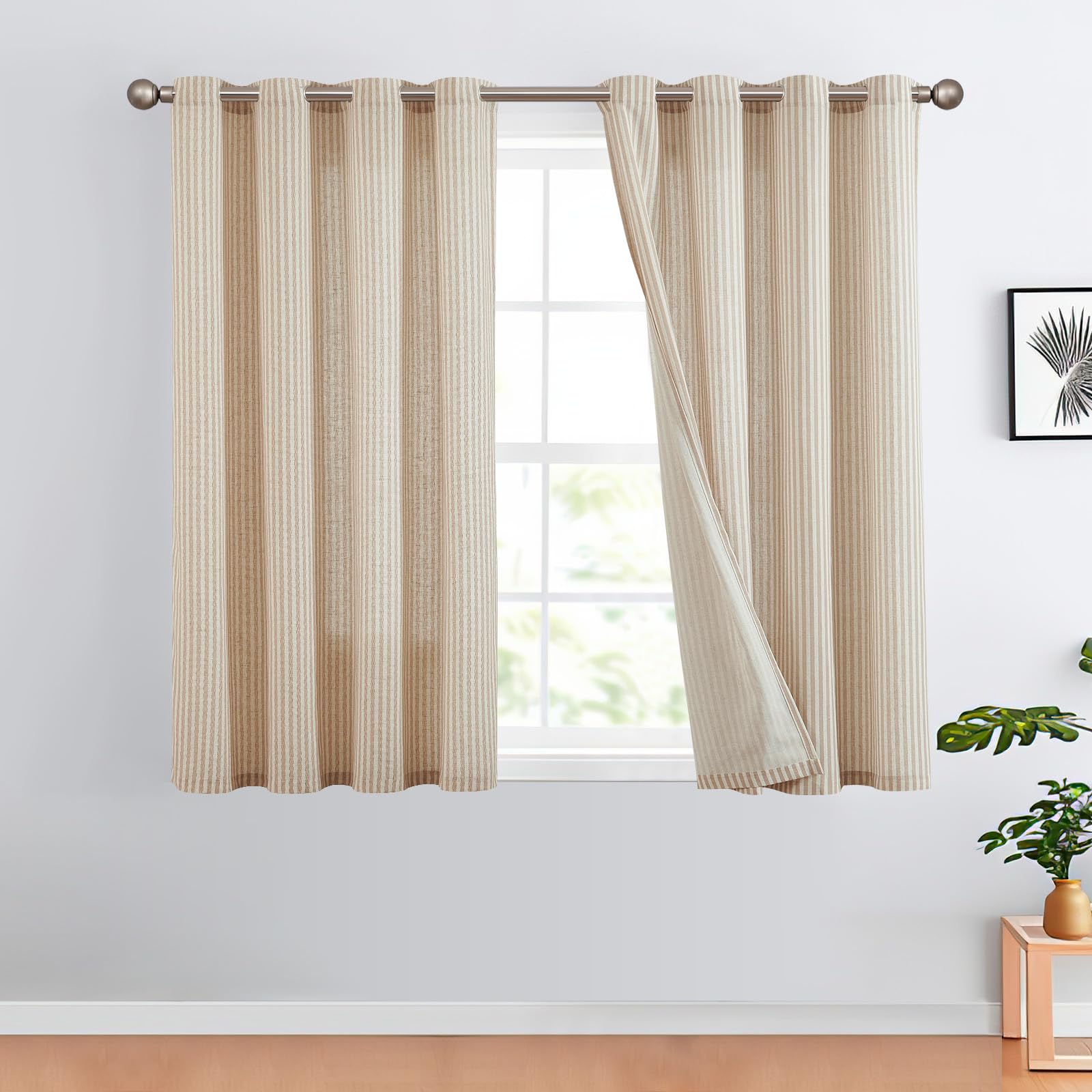 beige linen look curtains