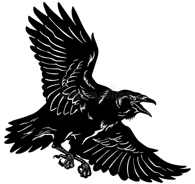 flying raven tattoo