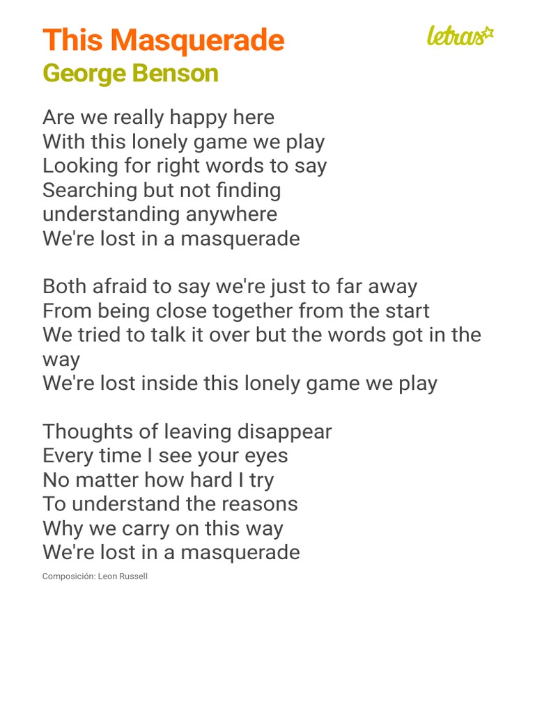 masquerade lyrics