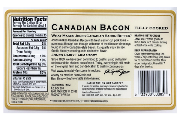 slice of bacon nutrition facts