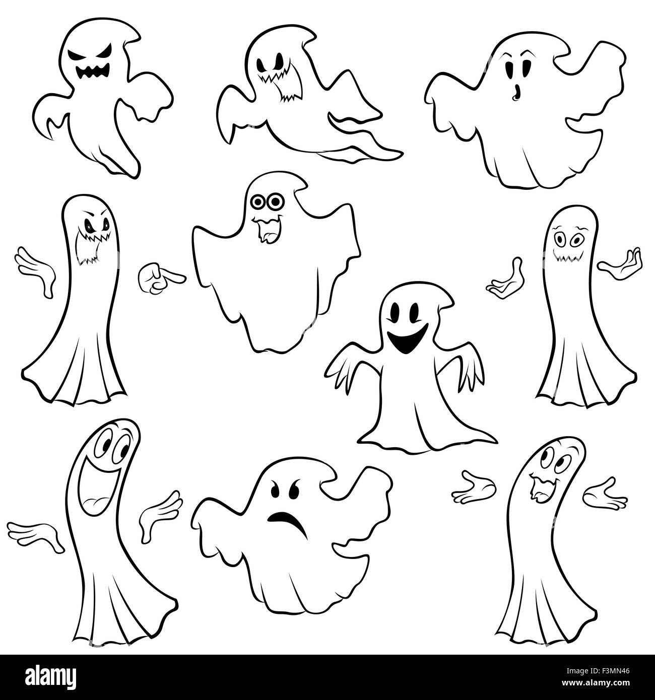 cartoon ghost outline