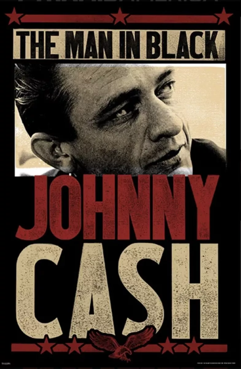 johnny cash man in black poster