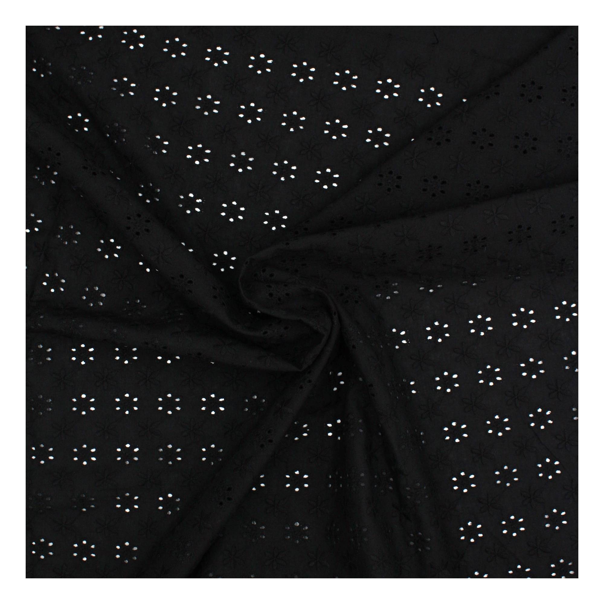 black broderie anglaise fabric