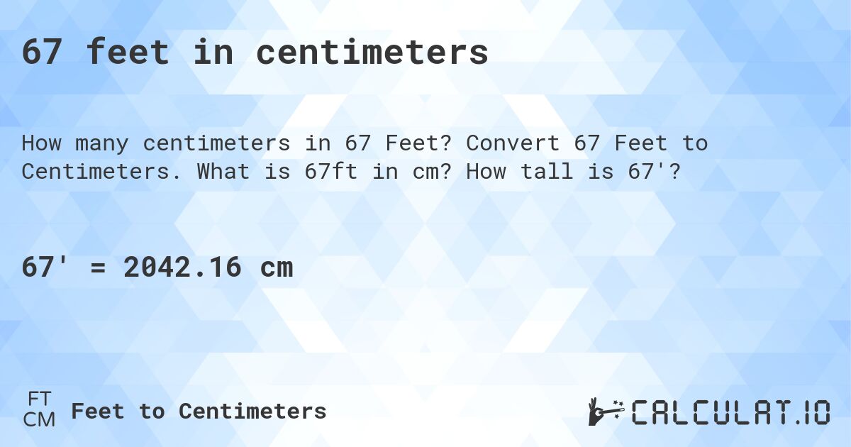 67 centimeters to feet