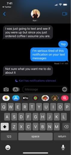 phone saying notifications silenced