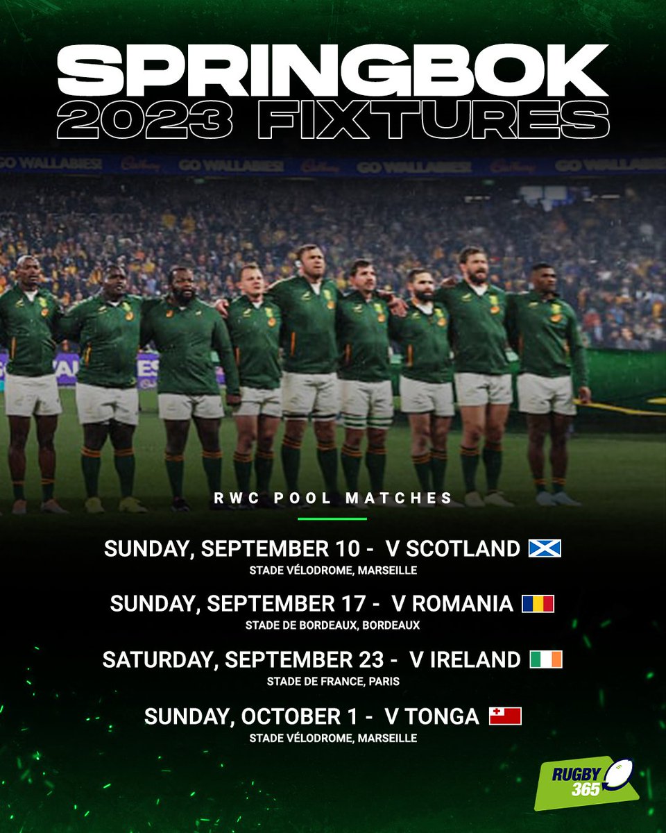 fixtures for springboks