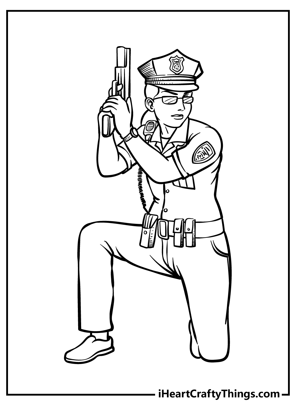 colouring pages police