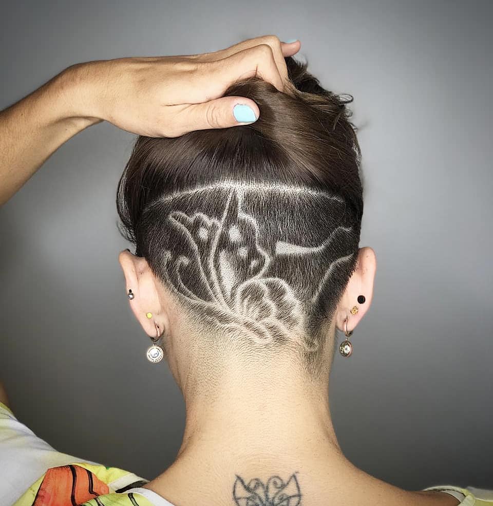 shaved heads with designs