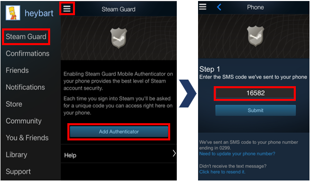 how to turn on steam guard