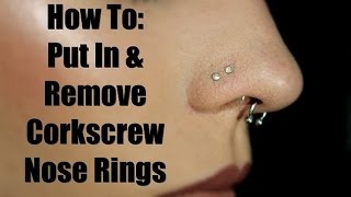 how to put in corkscrew nose stud