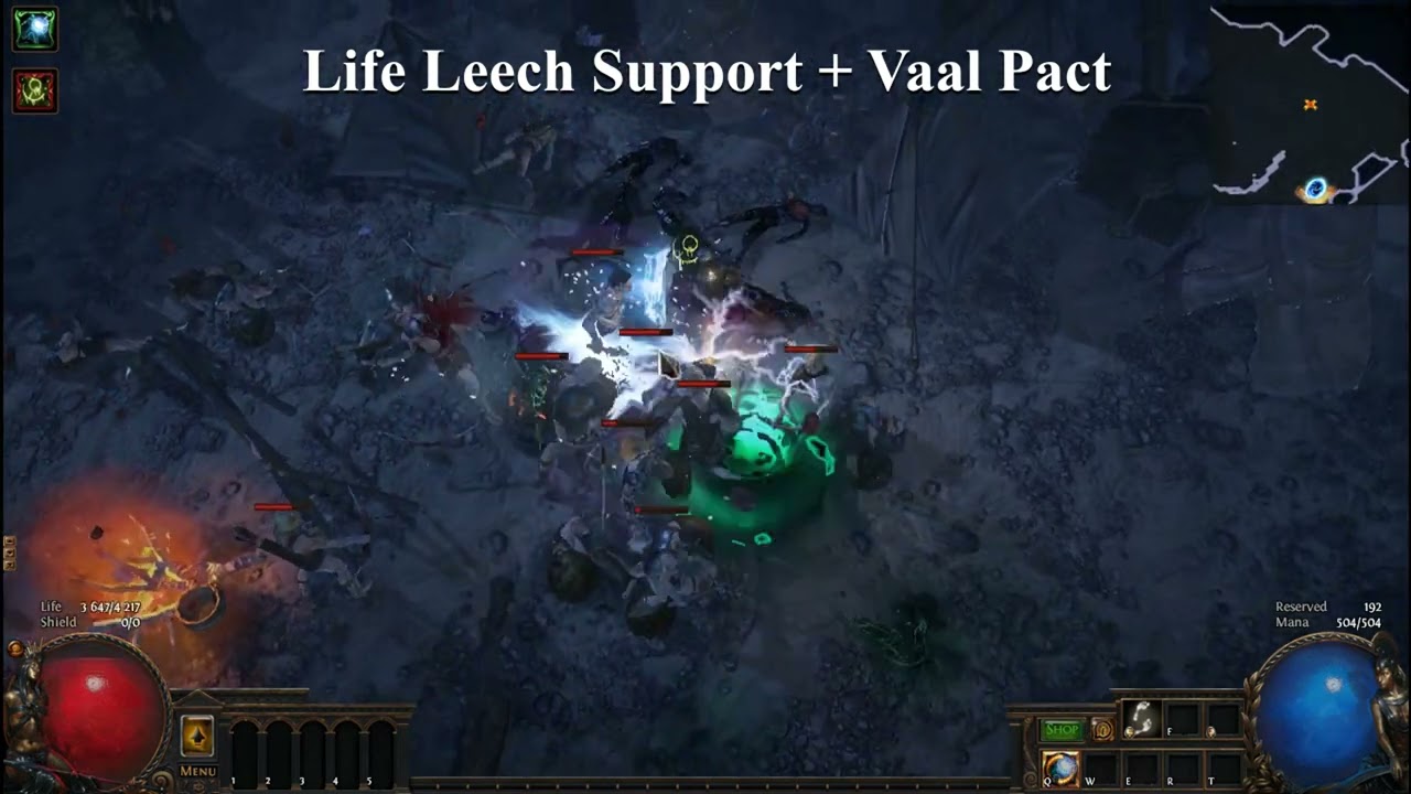 life leech support poe