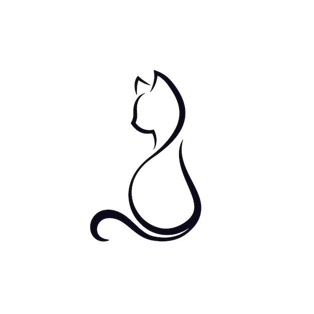 silueta dibujo gato