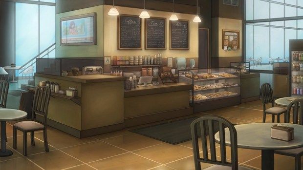 anime cafe background