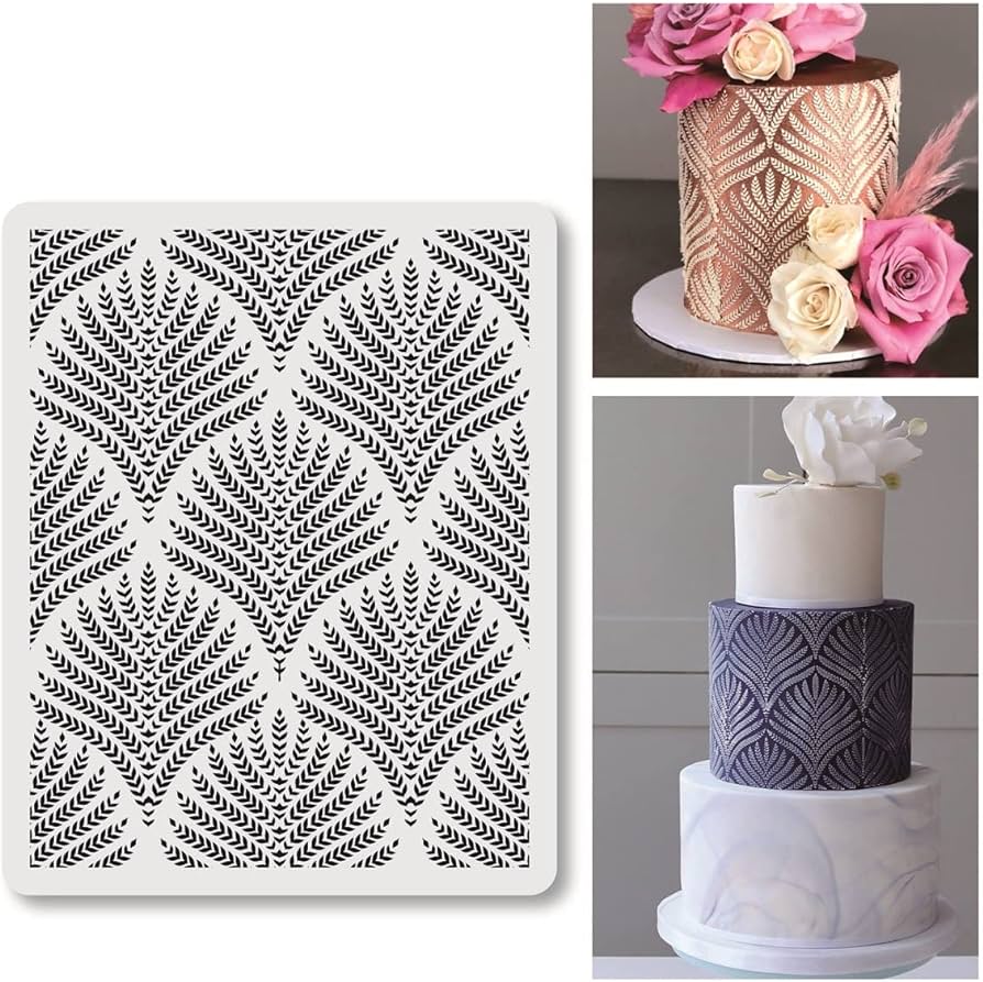 stencil cake design