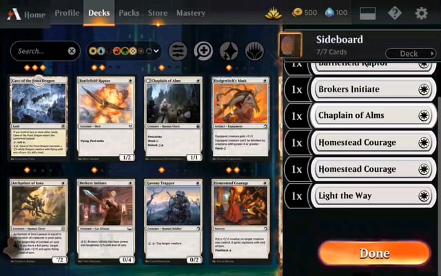 mtg arena deck