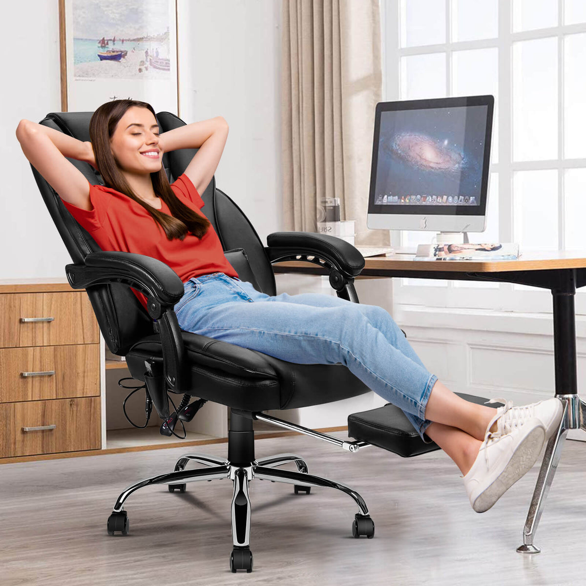 massage office chair heat