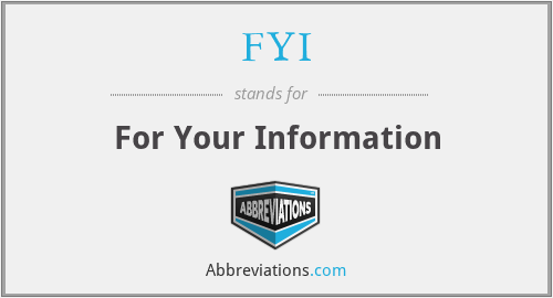 what does fyi stand for