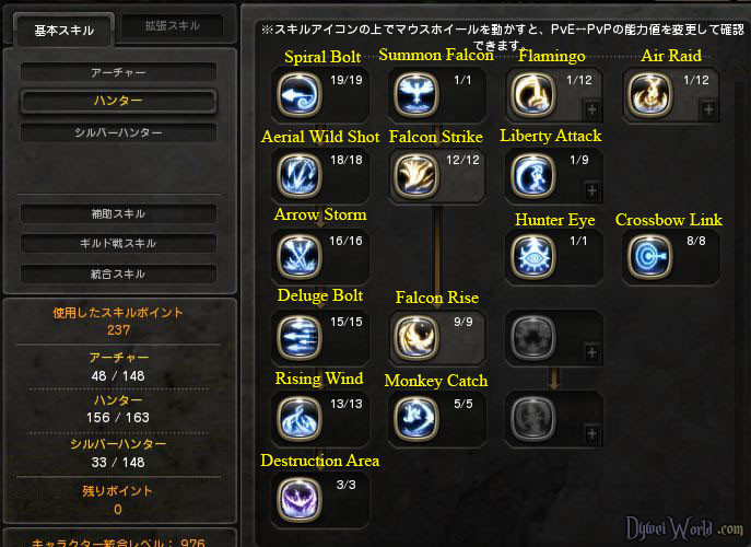 dragon nest silver hunter skill build