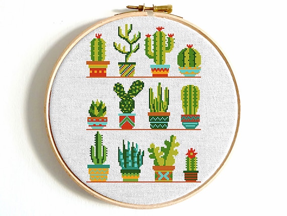 cactus cross stitch pattern