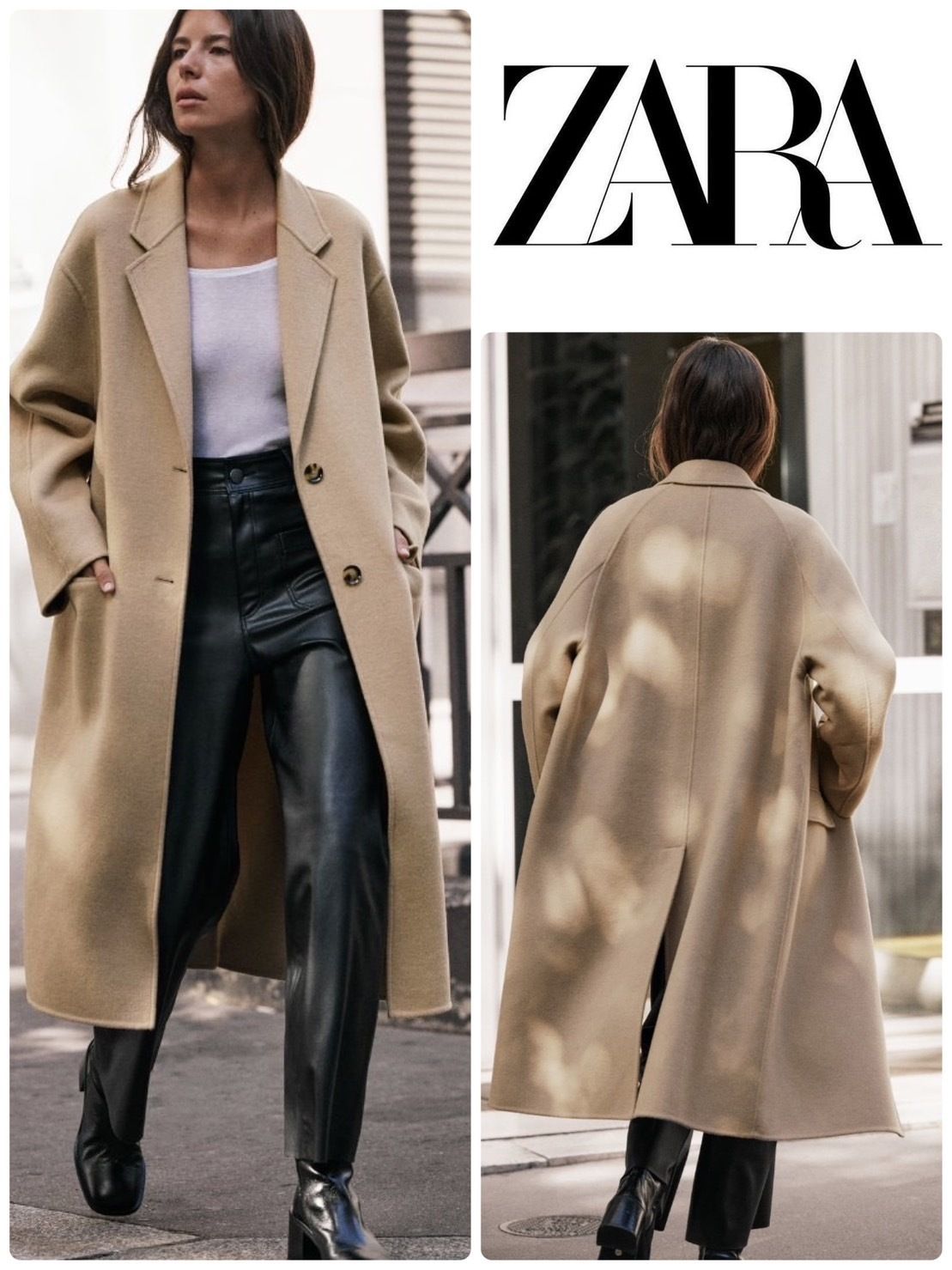 zara wool coat womens