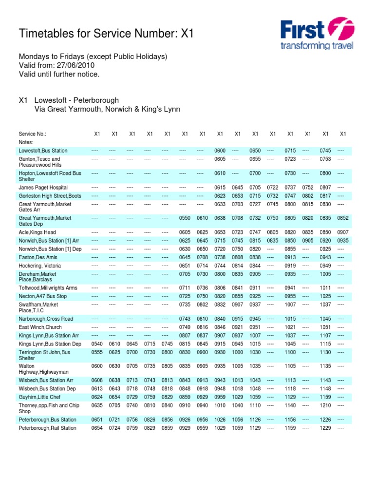 wisbech to kings lynn bus timetable