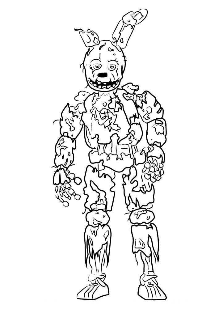 springtrap five nights at freddys coloring pages