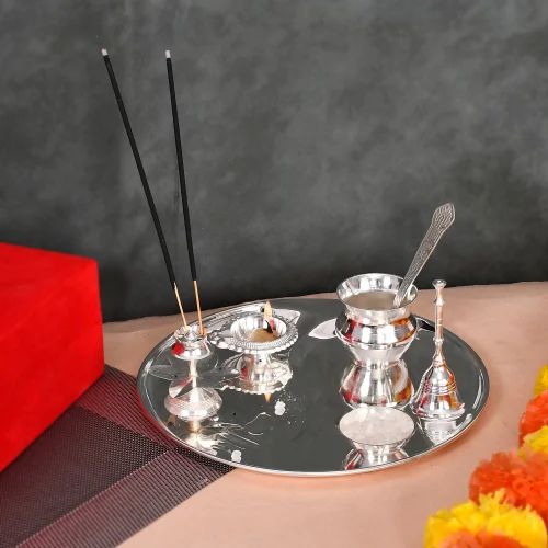 silver plated thali set