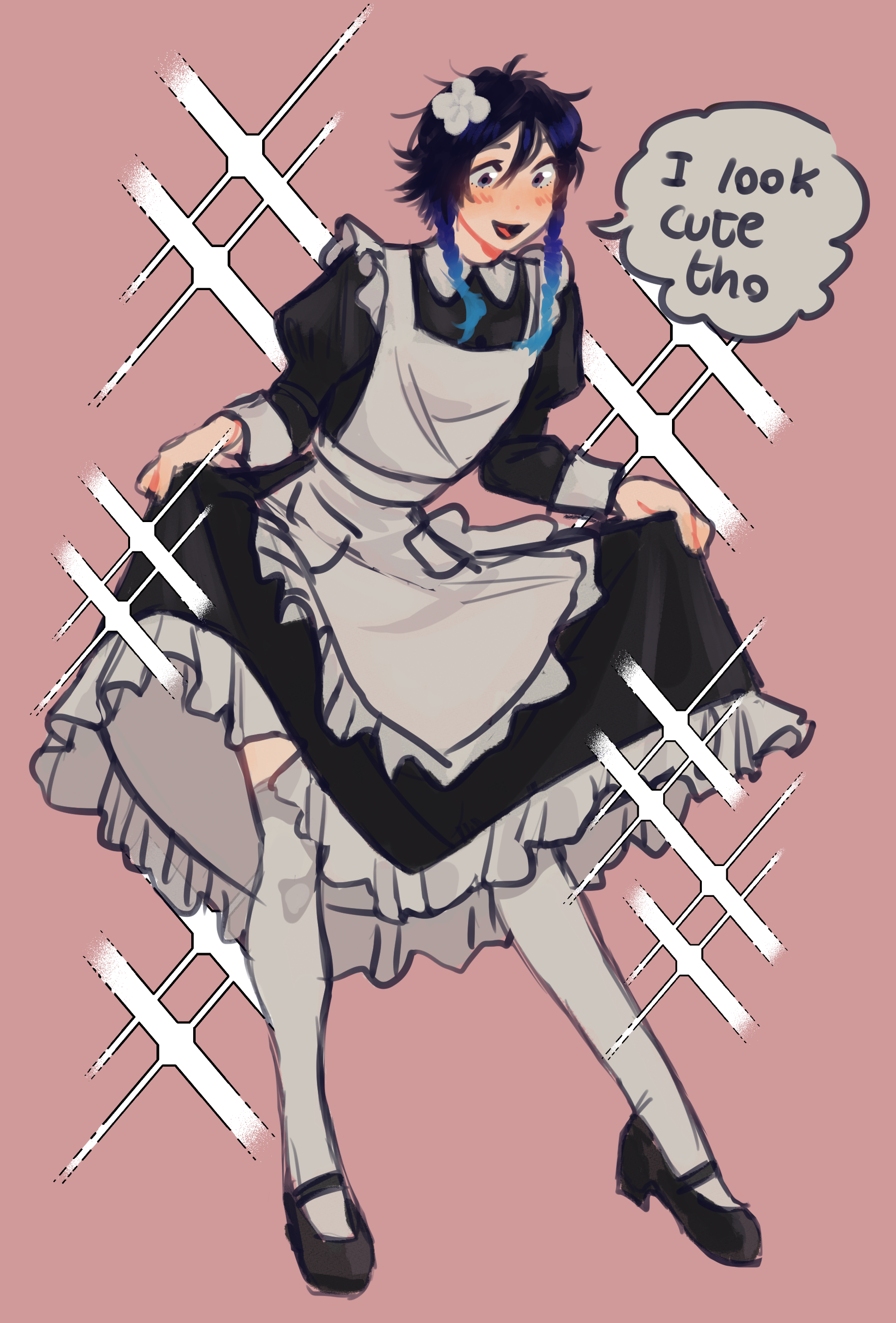 venti in a maid dress