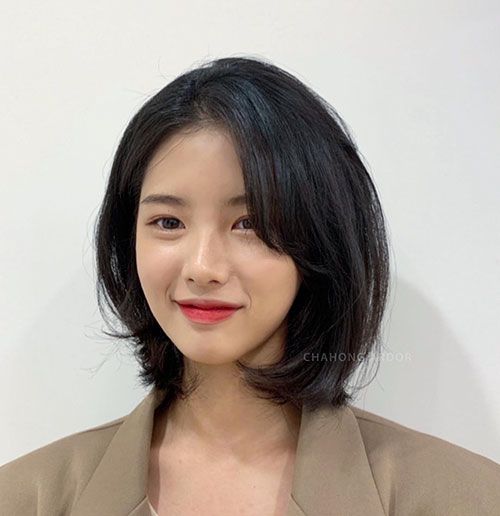 short hair for asian round face