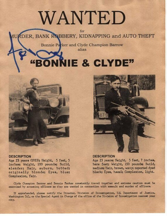 bonnie and clyde wanted poster