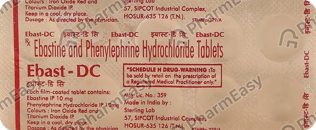 ebastine and phenylephrine hydrochloride tablets uses