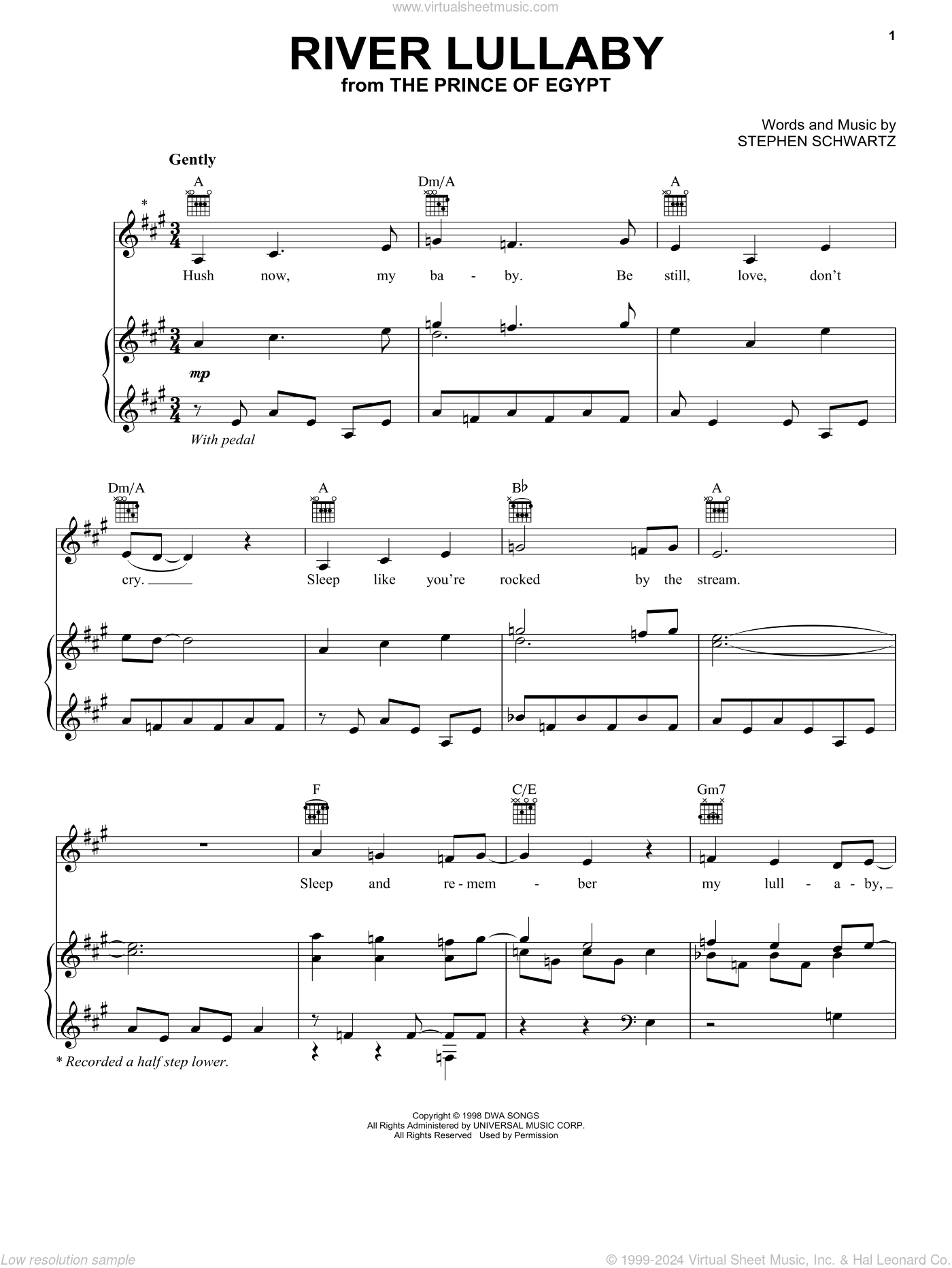 prince of egypt piano sheet music