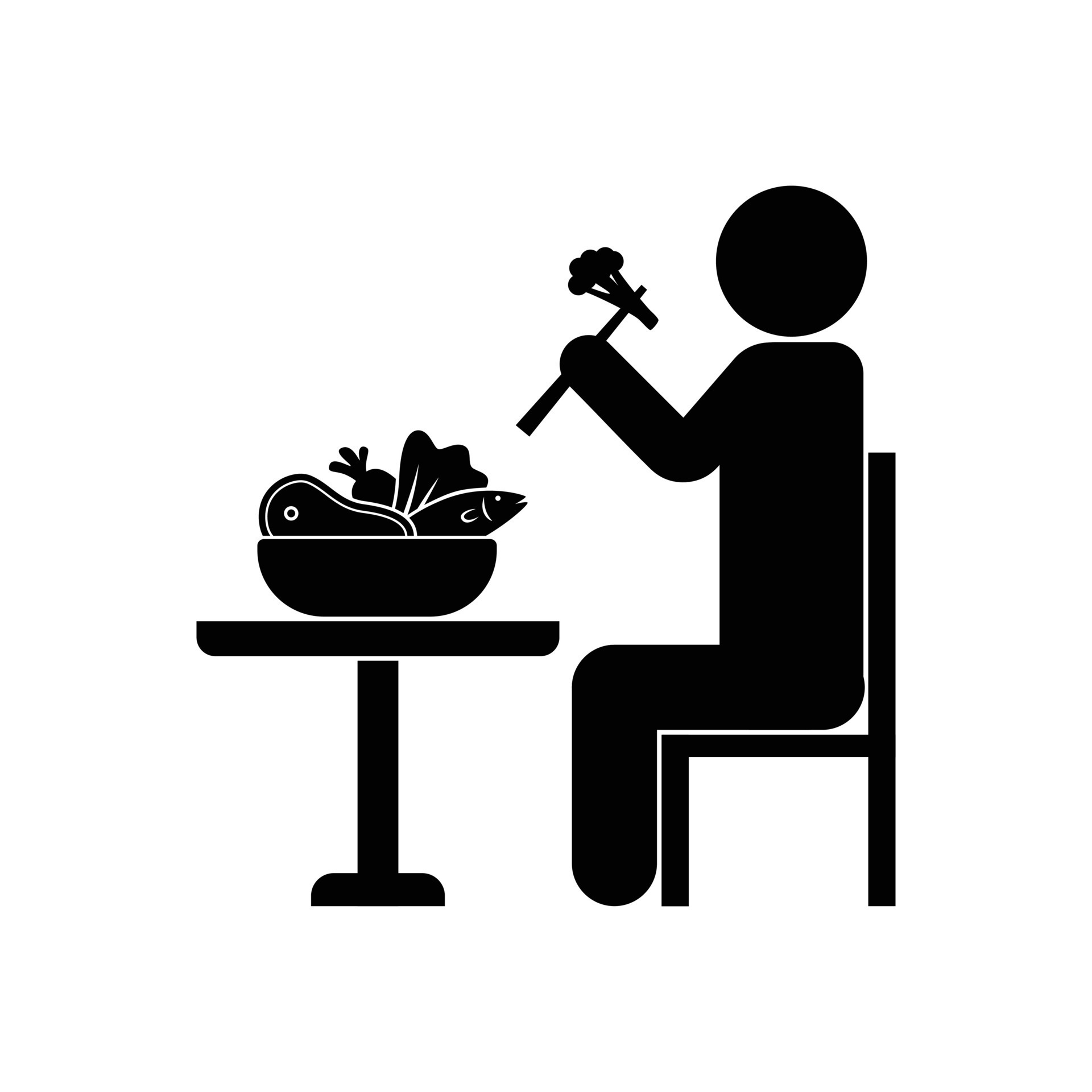 eating silhouette