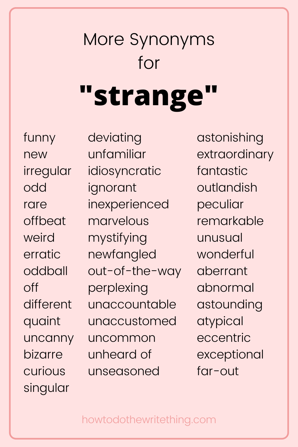 strange ka synonyms