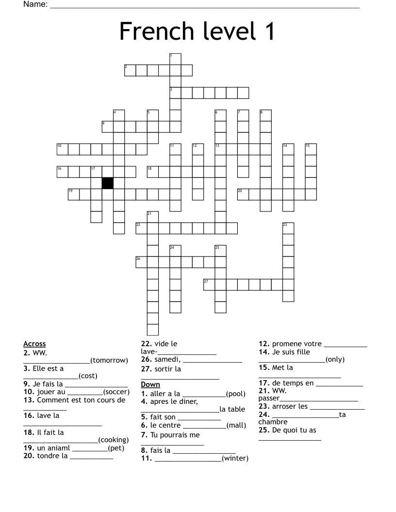 french for to me crossword clue