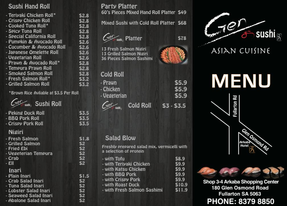 sushi gen glebe menu