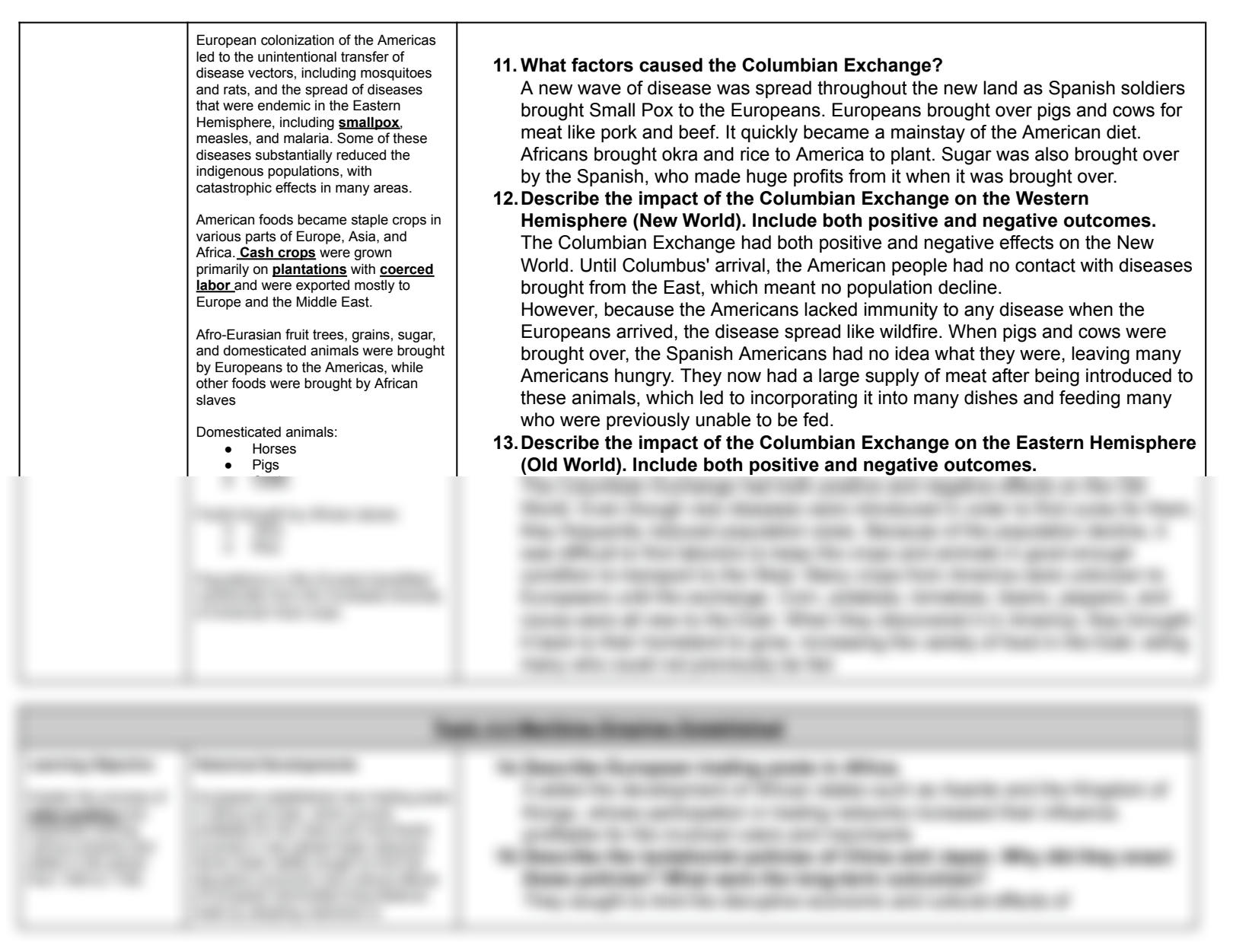 unit 4: transoceanic interconnections study guide