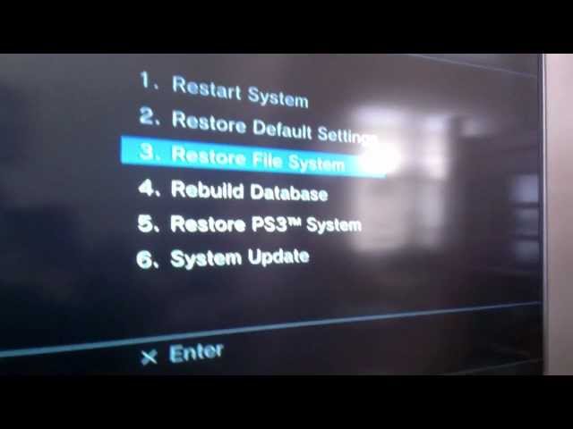 ps3 system reset