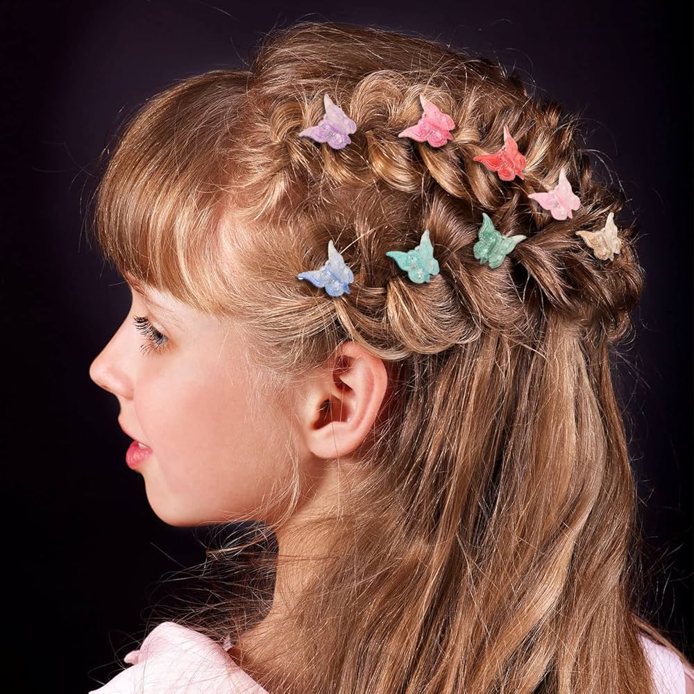 mini butterfly hair clips