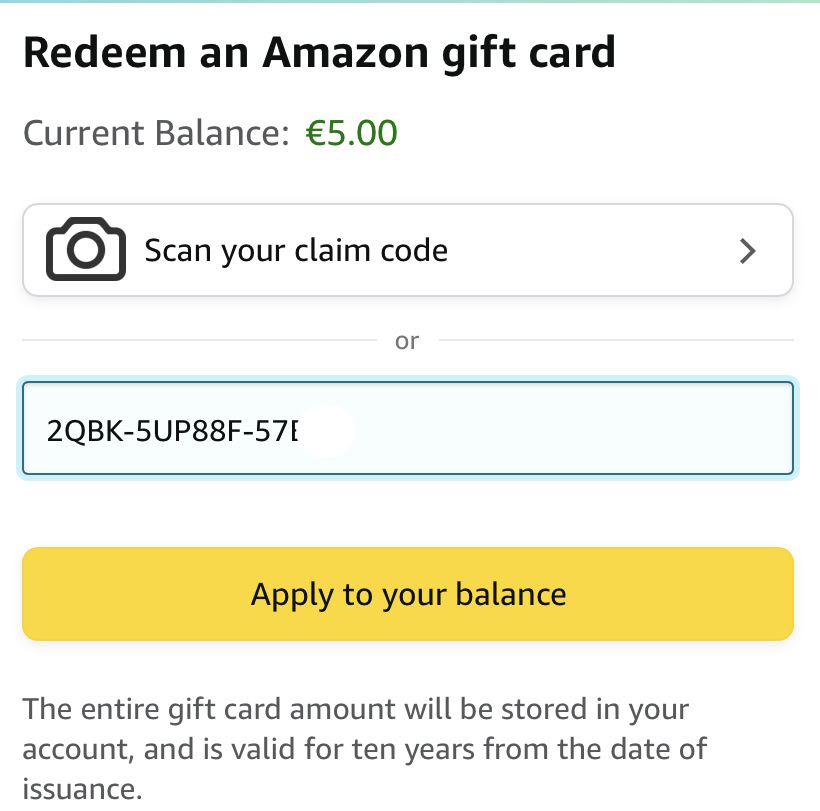 amazon gift certificate redeem