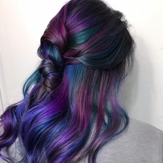 peacock hair color highlights