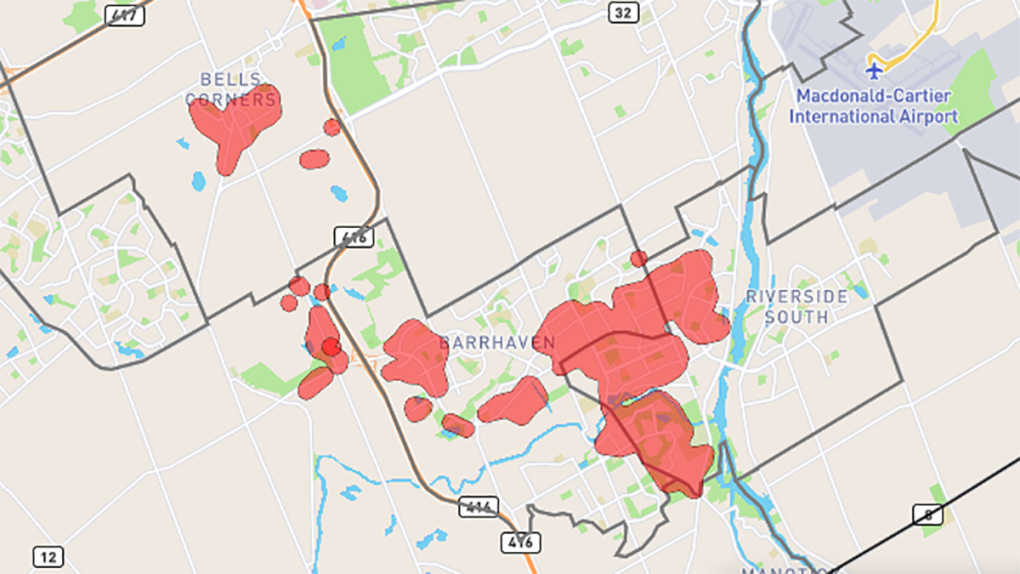 hydro ottawa outage map orleans