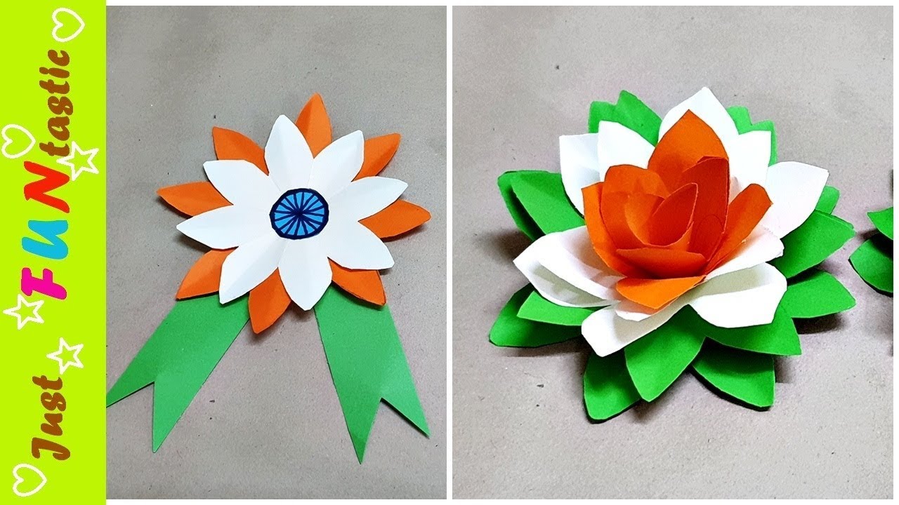 tricolour paper flowers